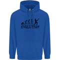 Evolution of a Cricketer Cricket Funny Mens 80% Cotton Hoodie Royal Blue