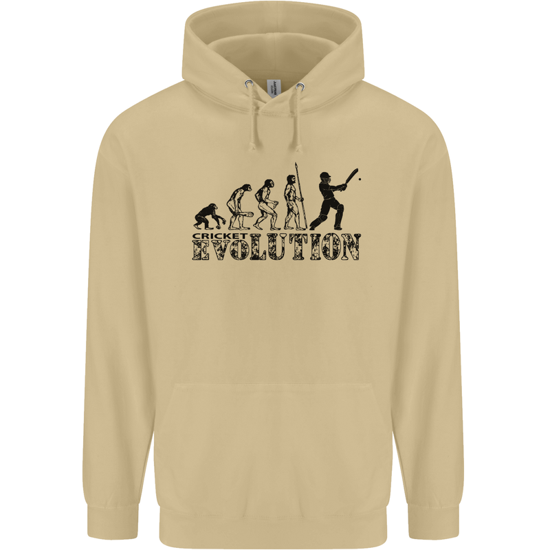 Evolution of a Cricketer Cricket Funny Mens 80% Cotton Hoodie Sand