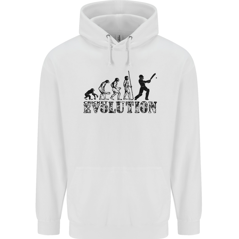 Evolution of a Cricketer Cricket Funny Mens 80% Cotton Hoodie White