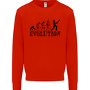 Evolution of a Cricketer Cricket Funny Mens Sweatshirt Jumper Bright Red