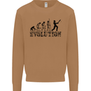 Evolution of a Cricketer Cricket Funny Mens Sweatshirt Jumper Caramel Latte