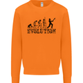 Evolution of a Cricketer Cricket Funny Mens Sweatshirt Jumper Orange