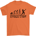 Evolution of a Cricketer Cricket Funny Mens T-Shirt Cotton Gildan Orange