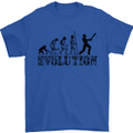 Evolution of a Cricketer Cricket Funny Mens T-Shirt Cotton Gildan Royal Blue