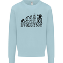 Evolution of a DJ Music DJing Vinyl Decks Mens Sweatshirt Jumper Light Blue