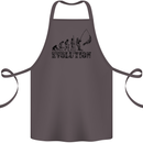 Evolution of a Fisherman Funny Fisherman Cotton Apron 100% Organic Dark Grey