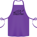 Evolution of a Fisherman Funny Fisherman Cotton Apron 100% Organic Purple