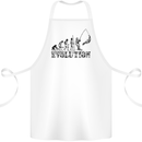Evolution of a Fisherman Funny Fisherman Cotton Apron 100% Organic White