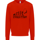 Evolution of a Fisherman Funny Fisherman Mens Sweatshirt Jumper Bright Red