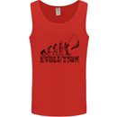 Evolution of a Fisherman Funny Fisherman Mens Vest Tank Top Red