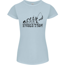 Evolution of a Fisherman Funny Fisherman Womens Petite Cut T-Shirt Light Blue