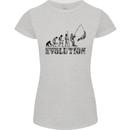 Evolution of a Fisherman Funny Fisherman Womens Petite Cut T-Shirt Sports Grey