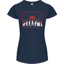Evolution of a Gamer Gaming Video Games Womens Petite Cut T-Shirt Navy Blue