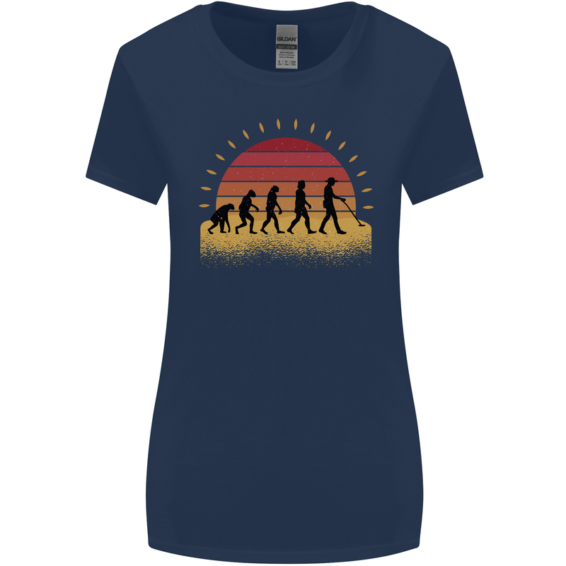 Evolution of a Metal Detector Detecting Womens Wider Cut T-Shirt Navy Blue