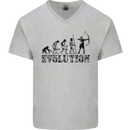 Evolution of an Archer Funny Archery Archer Mens V-Neck Cotton T-Shirt Sports Grey