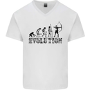 Evolution of an Archer Funny Archery Archer Mens V-Neck Cotton T-Shirt White