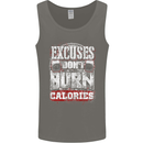 Excuses Calories Gym Training Top Funny Mens Vest Tank Top Charcoal