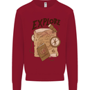 Explore Travel Orienteering Mountaineering Kids Sweatshirt Jumper Red