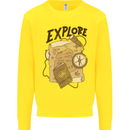 Explore Travel Orienteering Mountaineering Kids Sweatshirt Jumper Yellow