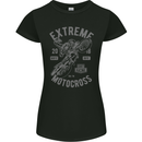 Extreme Motocross Motorbike Motox Womens Petite Cut T-Shirt Black