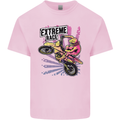 Extreme Race Motocross Dirt Bike Motorbike Kids T-Shirt Childrens Light Pink