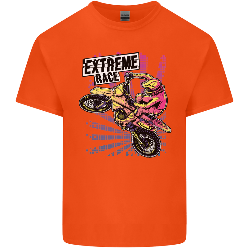 Extreme Race Motocross Dirt Bike Motorbike Kids T-Shirt Childrens Orange