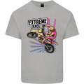 Extreme Race Motocross Dirt Bike Motorbike Kids T-Shirt Childrens Sports Grey