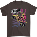 Extreme Race Motocross Dirt Bike Motorbike Mens T-Shirt Cotton Gildan Dark Chocolate