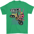 Extreme Race Motocross Dirt Bike Motorbike Mens T-Shirt Cotton Gildan Irish Green