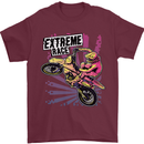 Extreme Race Motocross Dirt Bike Motorbike Mens T-Shirt Cotton Gildan Maroon