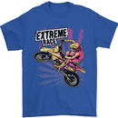 Extreme Race Motocross Dirt Bike Motorbike Mens T-Shirt Cotton Gildan Royal Blue