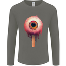 Eyesicle Horror Hangover Eye Gothic Demon Mens Long Sleeve T-Shirt Charcoal