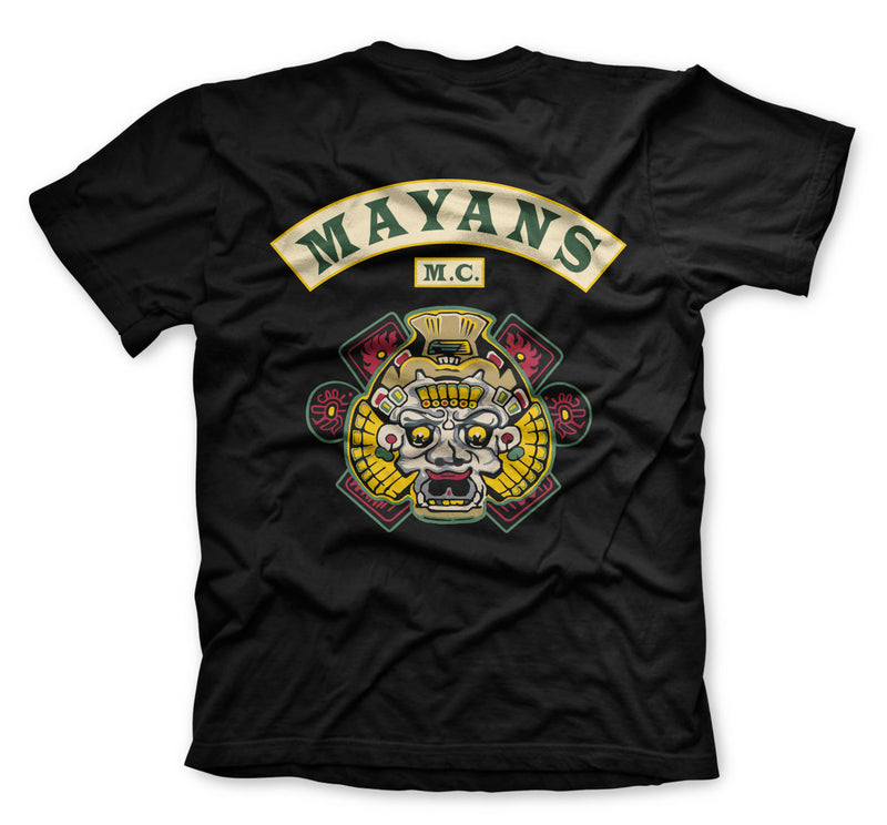 Mayans M.C. backpatch mens black crime drama tv show t-shirt series tee rival motorcycle club back