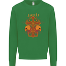 Faith Demonic Skulls Gothic Heavy Metal Kids Sweatshirt Jumper Irish Green