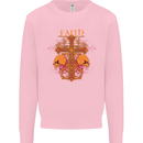 Faith Demonic Skulls Gothic Heavy Metal Kids Sweatshirt Jumper Light Pink