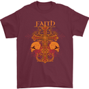 Faith Demonic Skulls Gothic Heavy Metal Mens T-Shirt Cotton Gildan Maroon