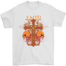 Faith Demonic Skulls Gothic Heavy Metal Mens T-Shirt Cotton Gildan White