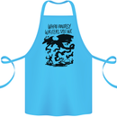 Fantasy Writer Author Novelist Dragons Cotton Apron 100% Organic Turquoise