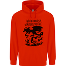 Fantasy Writer Author Novelist Dragons Mens 80% Cotton Hoodie Bright Red