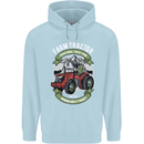 Farm Tractor Farming Farmer Childrens Kids Hoodie Light Blue