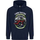 Farm Tractor Farming Farmer Childrens Kids Hoodie Navy Blue