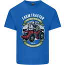 Farm Tractor Farming Farmer Kids T-Shirt Childrens Royal Blue