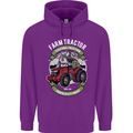 Farm Tractor Farming Farmer Mens 80% Cotton Hoodie Purple
