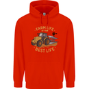 Farming Farm Life is the Best Life Farmer Mens 80% Cotton Hoodie Bright Red