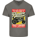 Farming Skilled Enough to Be a Farmer Mens V-Neck Cotton T-Shirt Charcoal