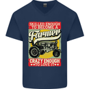 Farming Skilled Enough to Be a Farmer Mens V-Neck Cotton T-Shirt Navy Blue