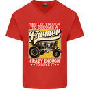 Farming Skilled Enough to Be a Farmer Mens V-Neck Cotton T-Shirt Red