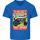 Farming Skilled Enough to Be a Farmer Mens V-Neck Cotton T-Shirt Royal Blue
