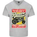 Farming Skilled Enough to Be a Farmer Mens V-Neck Cotton T-Shirt Sports Grey