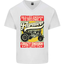 Farming Skilled Enough to Be a Farmer Mens V-Neck Cotton T-Shirt White